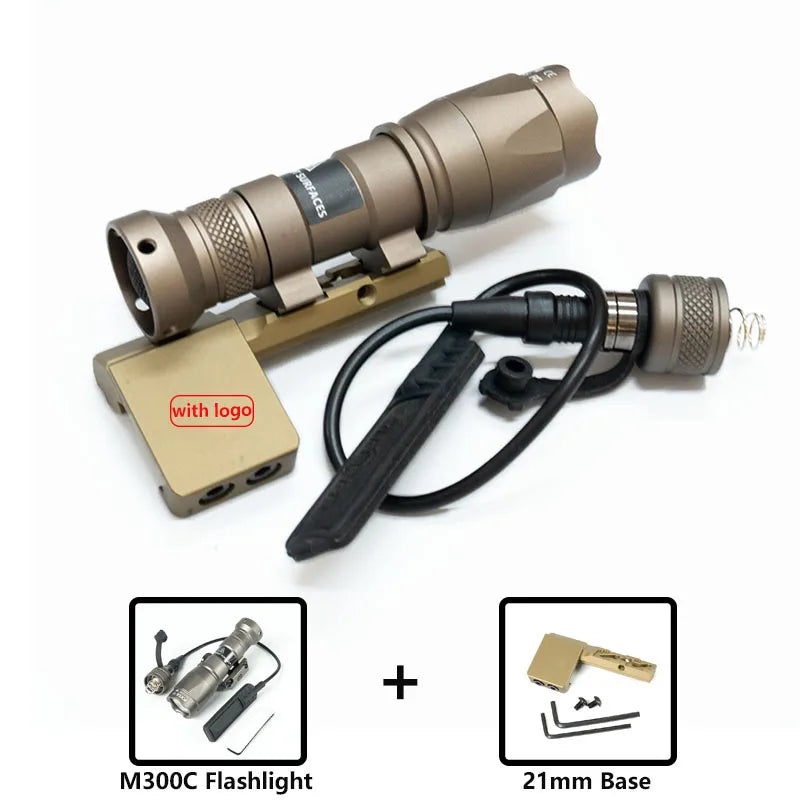 Tactical M300 M60 LED Flashlight for Airsoft with MLOK Mount