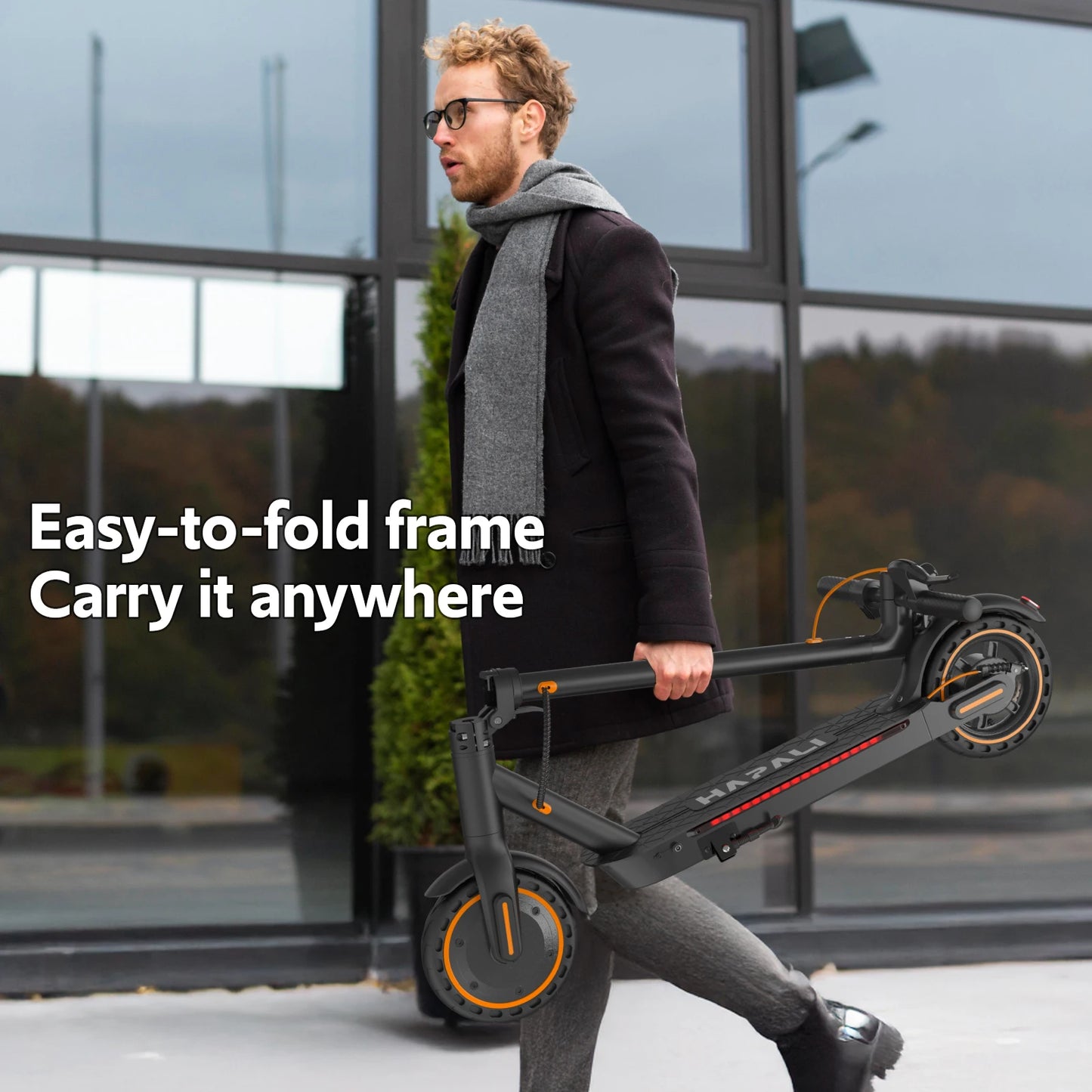 Electric Scooters for Adults & Teen, 550W Motor 19Mph Top Speed E-Scooter, 19 Miles Range, Folding W/Side Lights, UL2272 Dual Brake & App