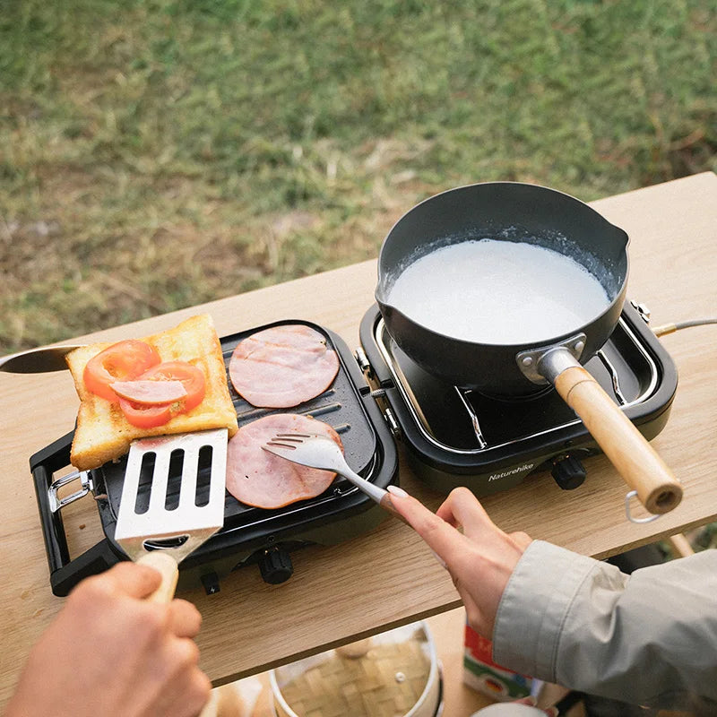 Naturehike Portable Two Burner Gas Stove With Griddle For Camping
