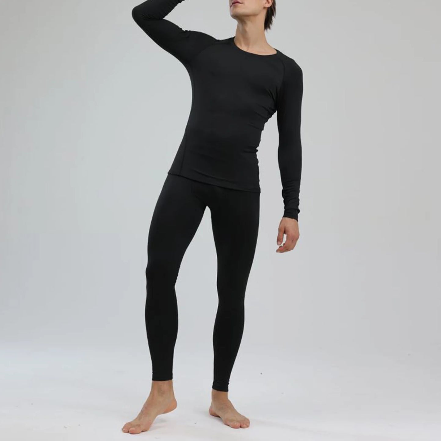 Men's Thermal Underwear Cold Weather Base Layer Set Knitting Material Warm Clothing All Round Warmness Top Bottom Set