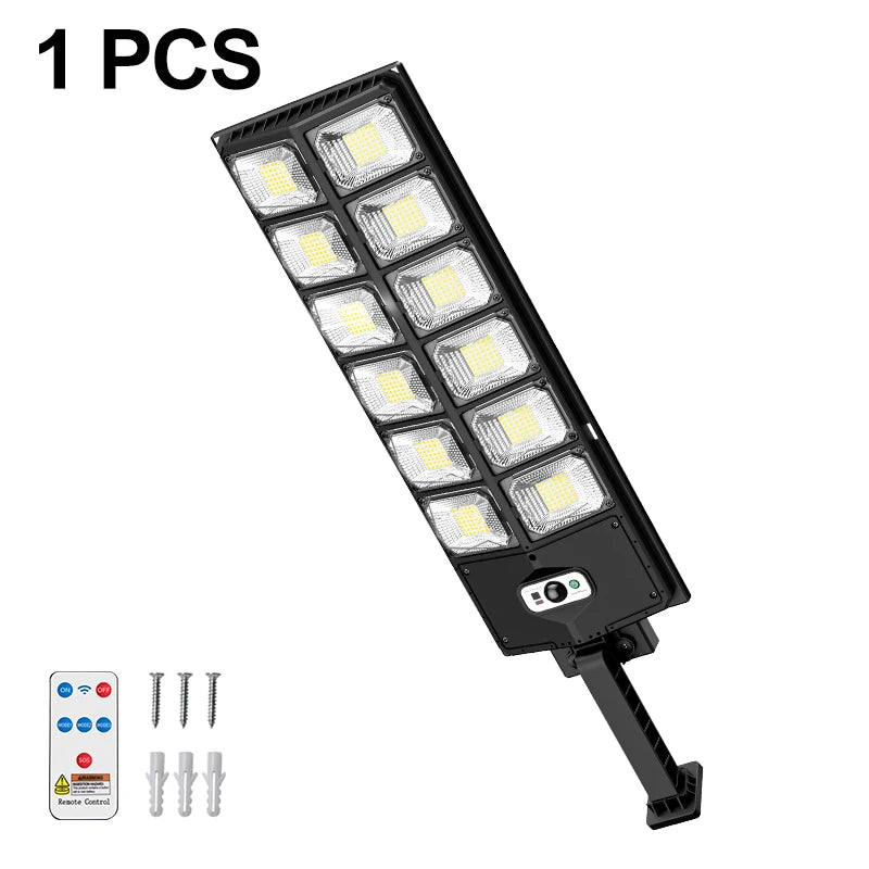 800000LM Solar Lights Outdoor Waterproof LED Flood Lights Motion Sensor with Remote 10000LM 3 Modes Street Lamp for Yard Garden Path