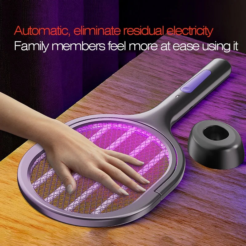 Portable Electric Mosquito Swatter With Extendable Rod And USB Rechargeable