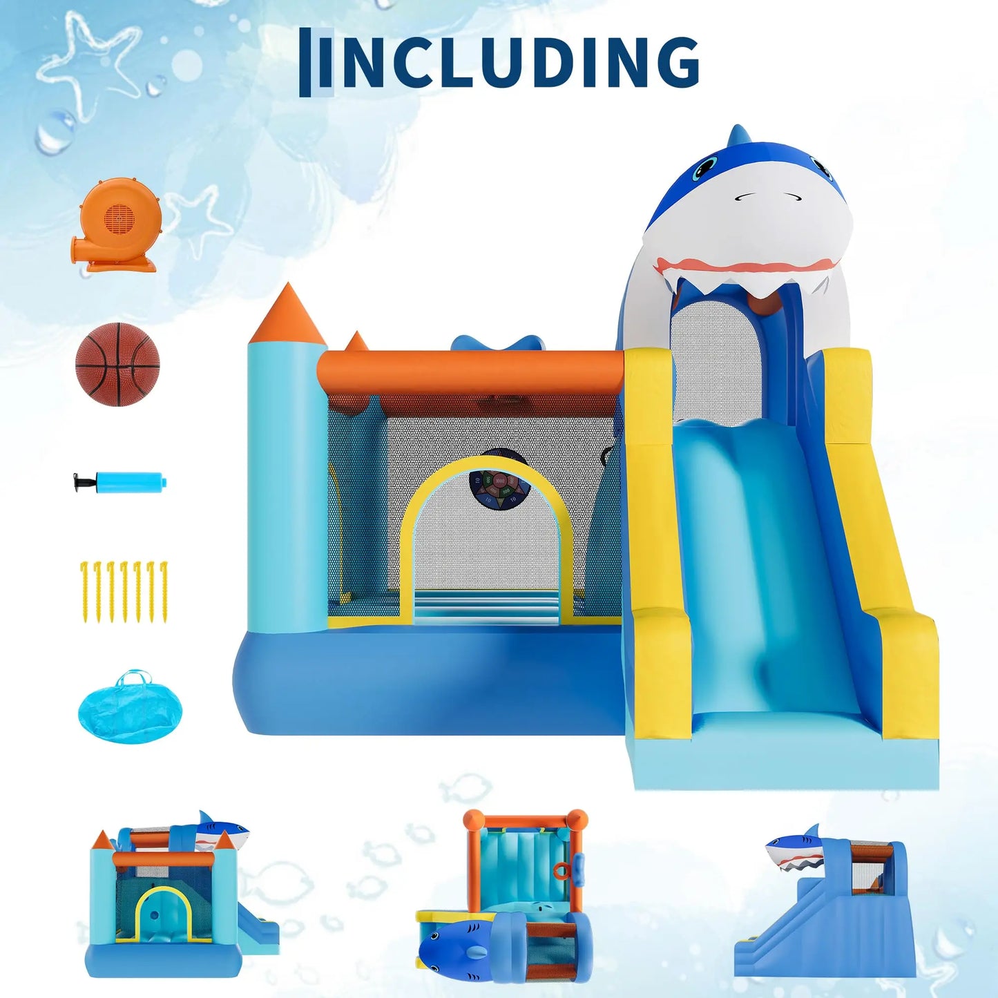 HiMISS Inflatable Bounce House With Slide And Blower