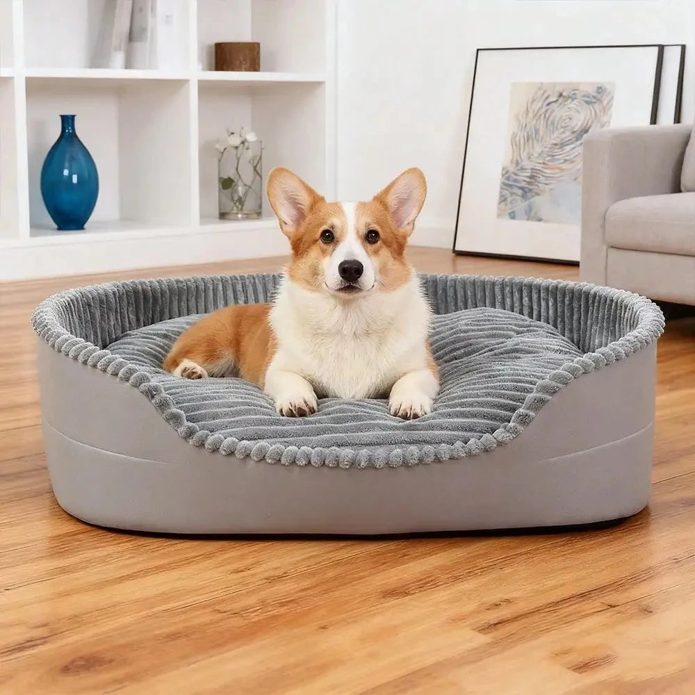 Machine Washable Plush Pet Bed For Indoor Dogs And Cats