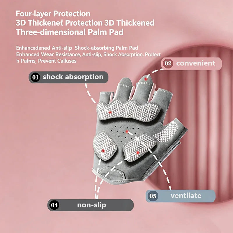 Men's and Women's Cycling Anti Slip Gloves Breathable and Wear-resistant Outdoor Sports Gloves Gym Exercise Wristband Covers