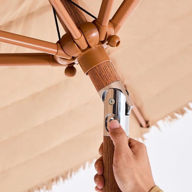 9 ft Tiki Thatched Patio Umbrella 2-Tier for Pool Beach