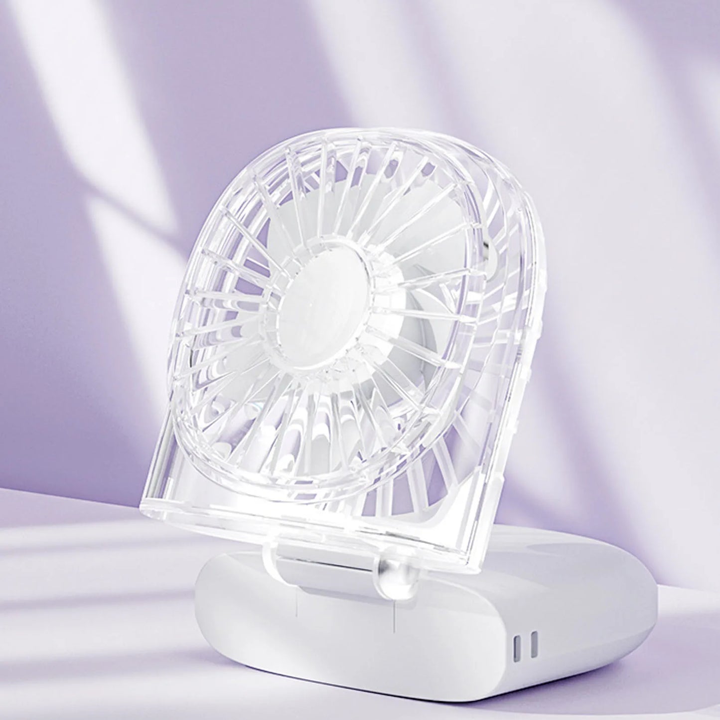 Portable Handheld Fan Mini Desk Foldable Necklace USB Rechargeable  Fan Transparent Portable Handheld Necklace Fan