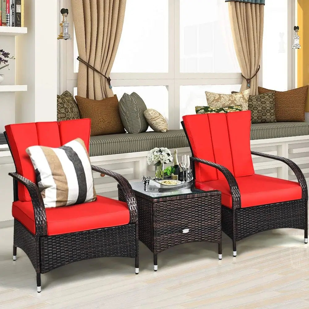 Outdoor Wicker Furniture Set With Cushions And Coffee Table