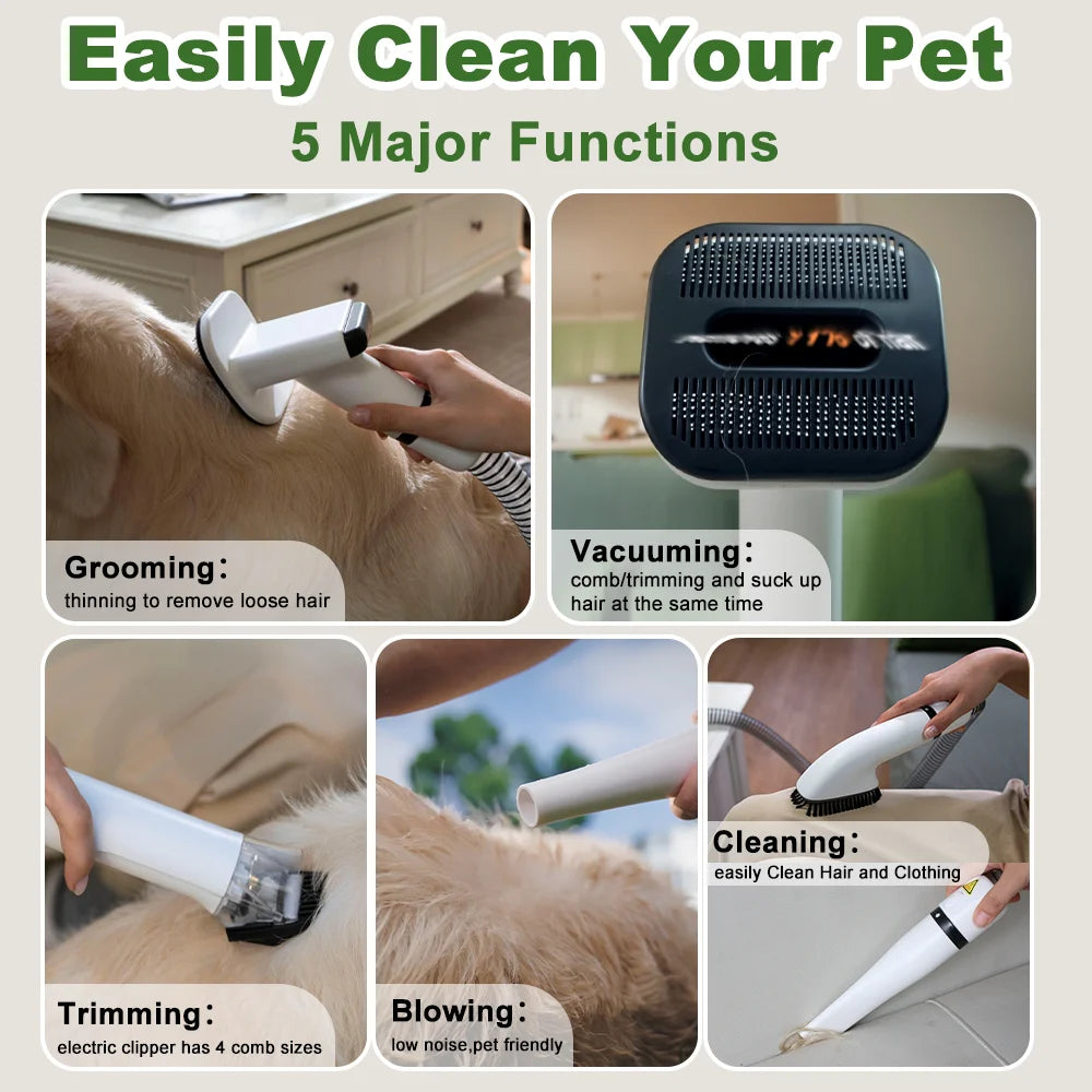 Professional 5 In 1 Quiet Cat And Dog Grooming Vacuum