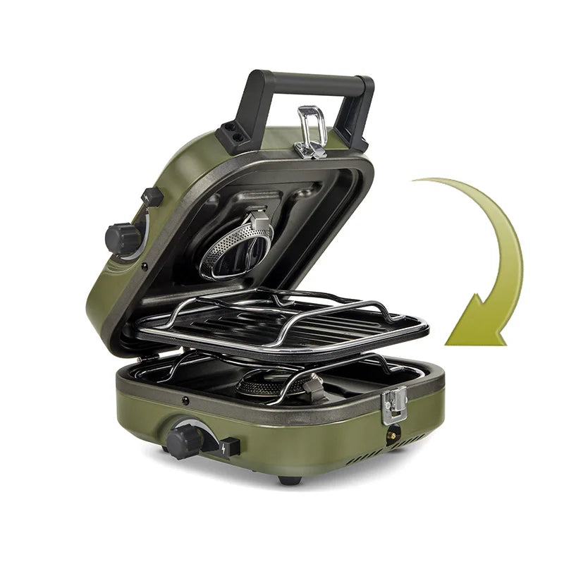 Naturehike Portable Two Burner Gas Stove With Griddle For Camping