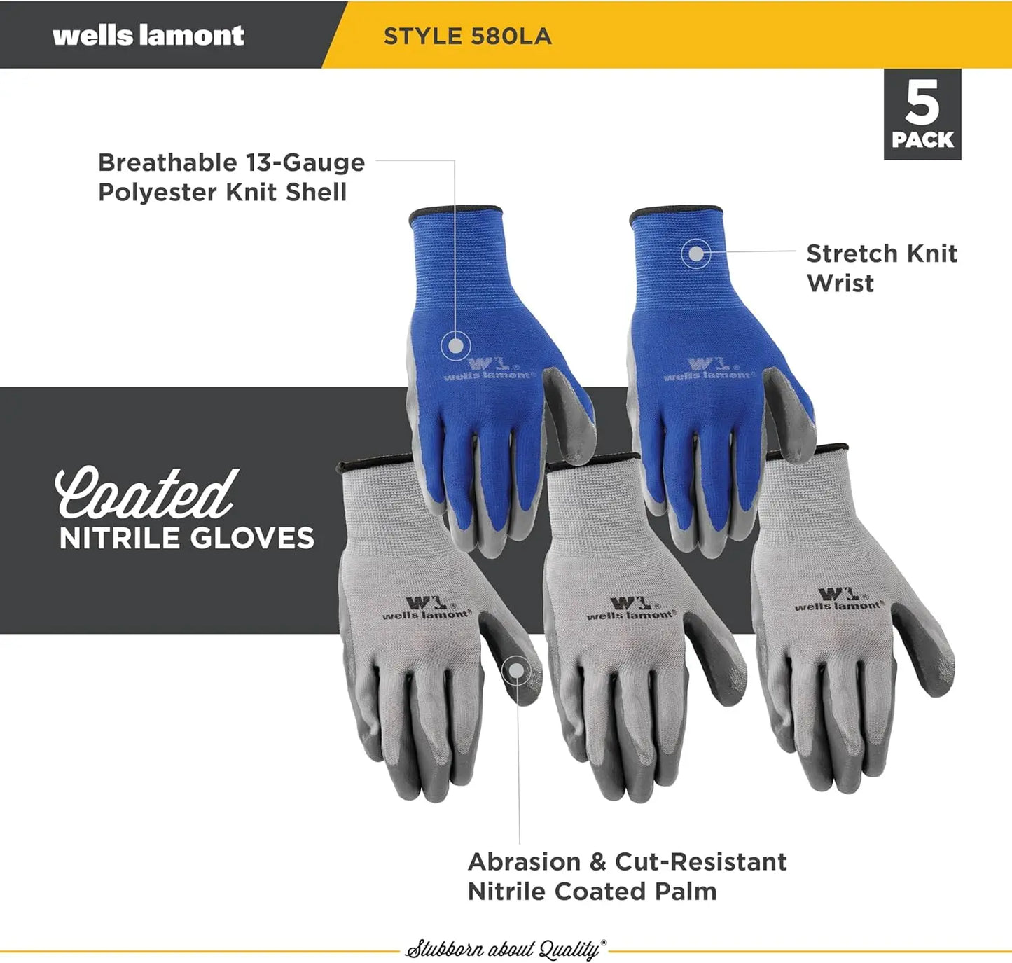Nitrile Work Gloves with Enhanced Grip for Heavy Duty Tasks and All Day Comfort