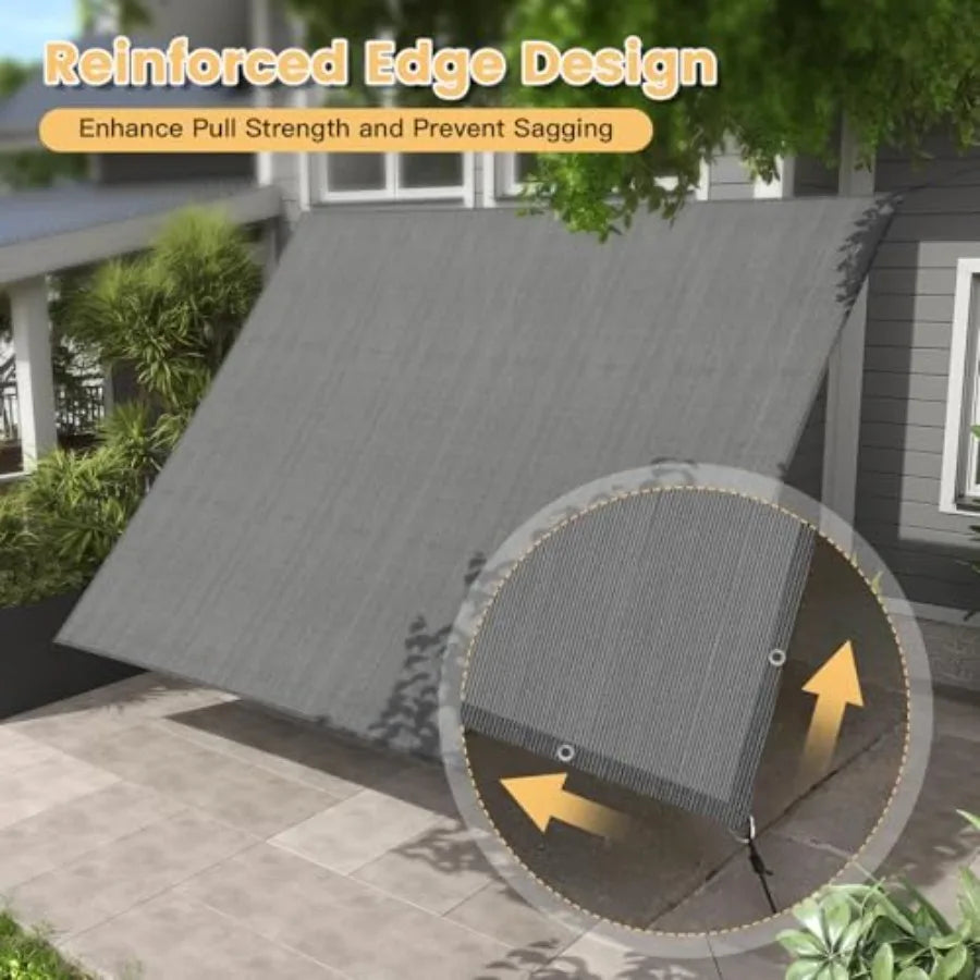 90% Shade Fabric Sun Shade Cloth with Reinforced Grommets and D-Ring Eyelets for Outdoor Patio Garden Pergola Cover Canopy 10x1