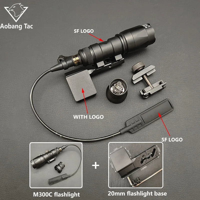 Tactical M300 M60 LED Flashlight for Airsoft with MLOK Mount