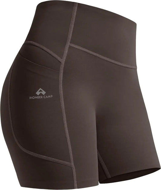 Pioneer Camp Seamless Womens Biker Shorts With Pocket Tummy Control