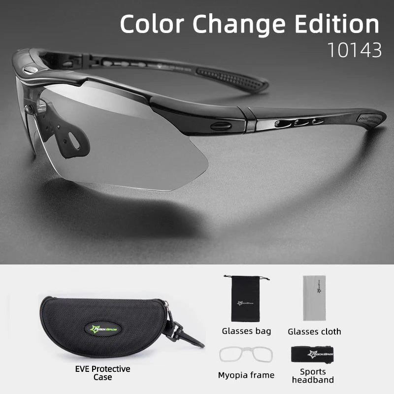 ROCKBROS Cycling Glasses Bike Bicycle Glasses MTB Road Cycling Glasses UV400 Sunglasses Myopia Frame MTB Mountain Bicycle Goggles