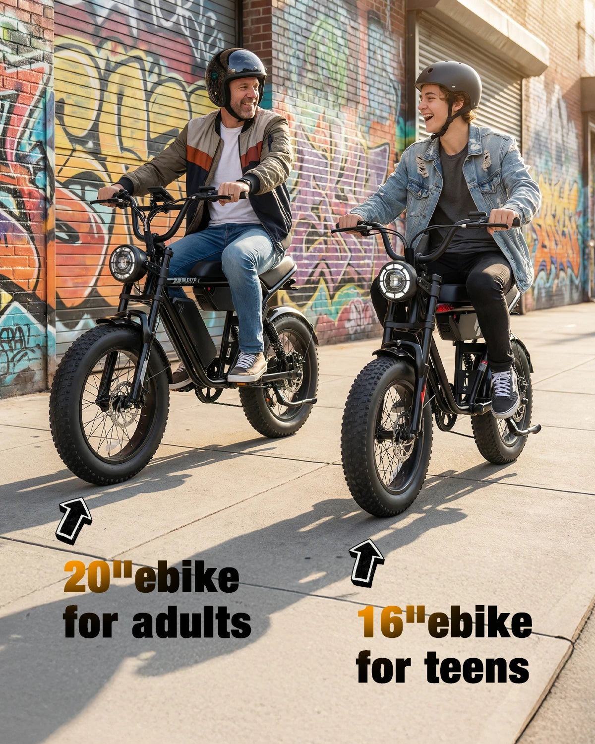 Hopepeak D10 Electric Bike, 16" Fat Tires Electric Mountain Bike, 1200W Peak Motor 48V 10.4Ah, 25 MPH 55Mi Range Off-Road Ebike with Full Suspension