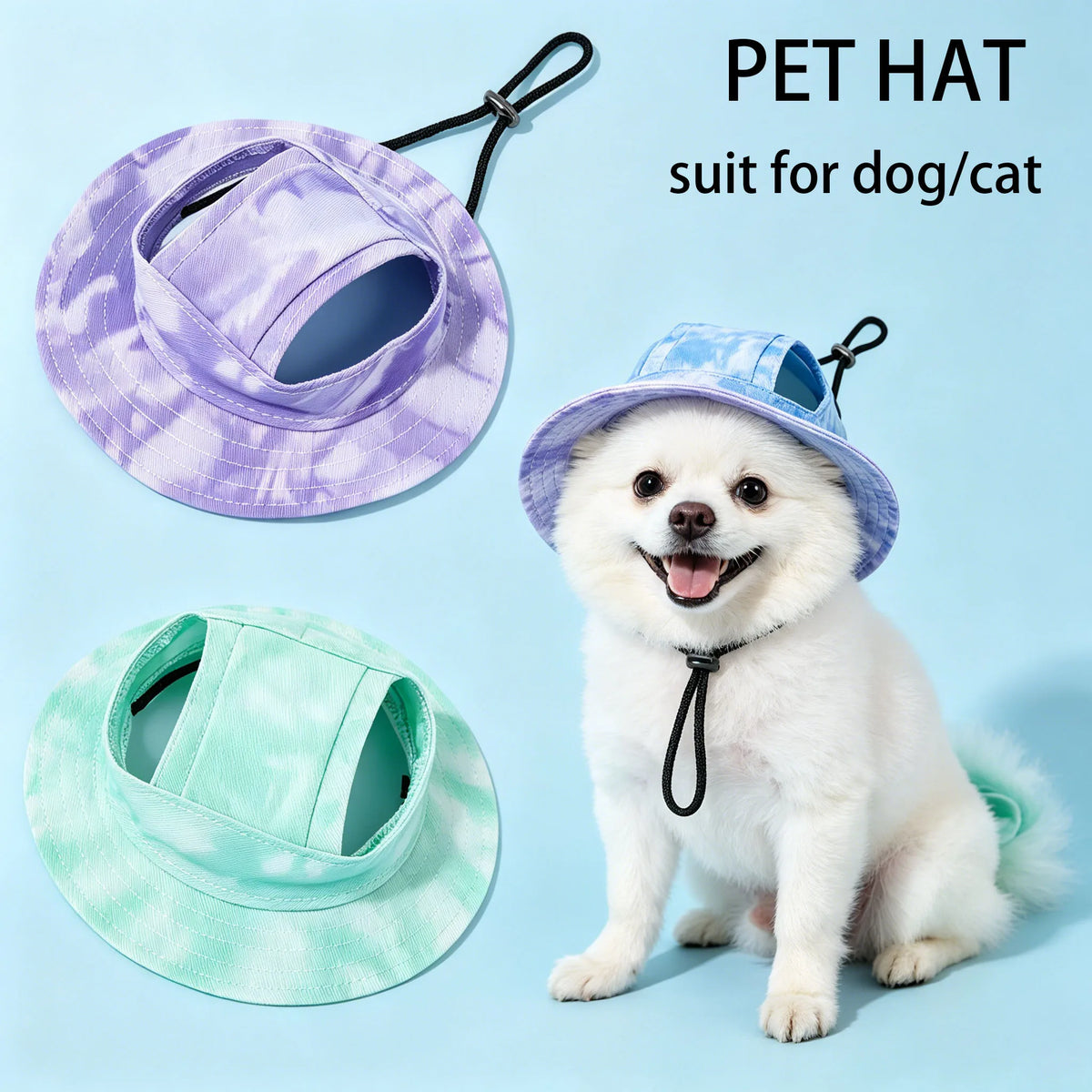Pets With Ear Holes Adjustable Baseball For Medium Small Dogs Summer Dye Cats Sun Cap Outdoor Hat Pet Supplies