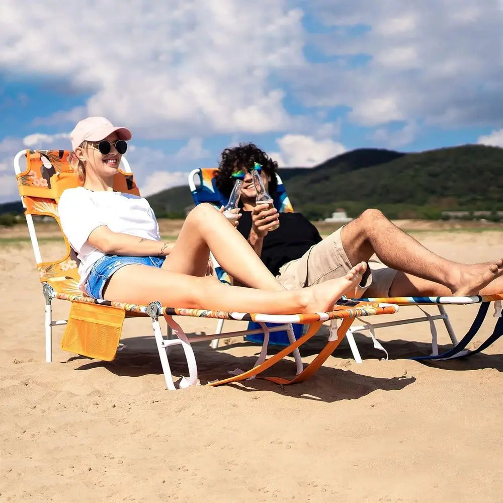 Beach Lounge Chair, Backpack Reclining Beach Chairs Lay lat, Sun ace Down Tanning Chair, olding Camping Chairs Portable Camp Cot