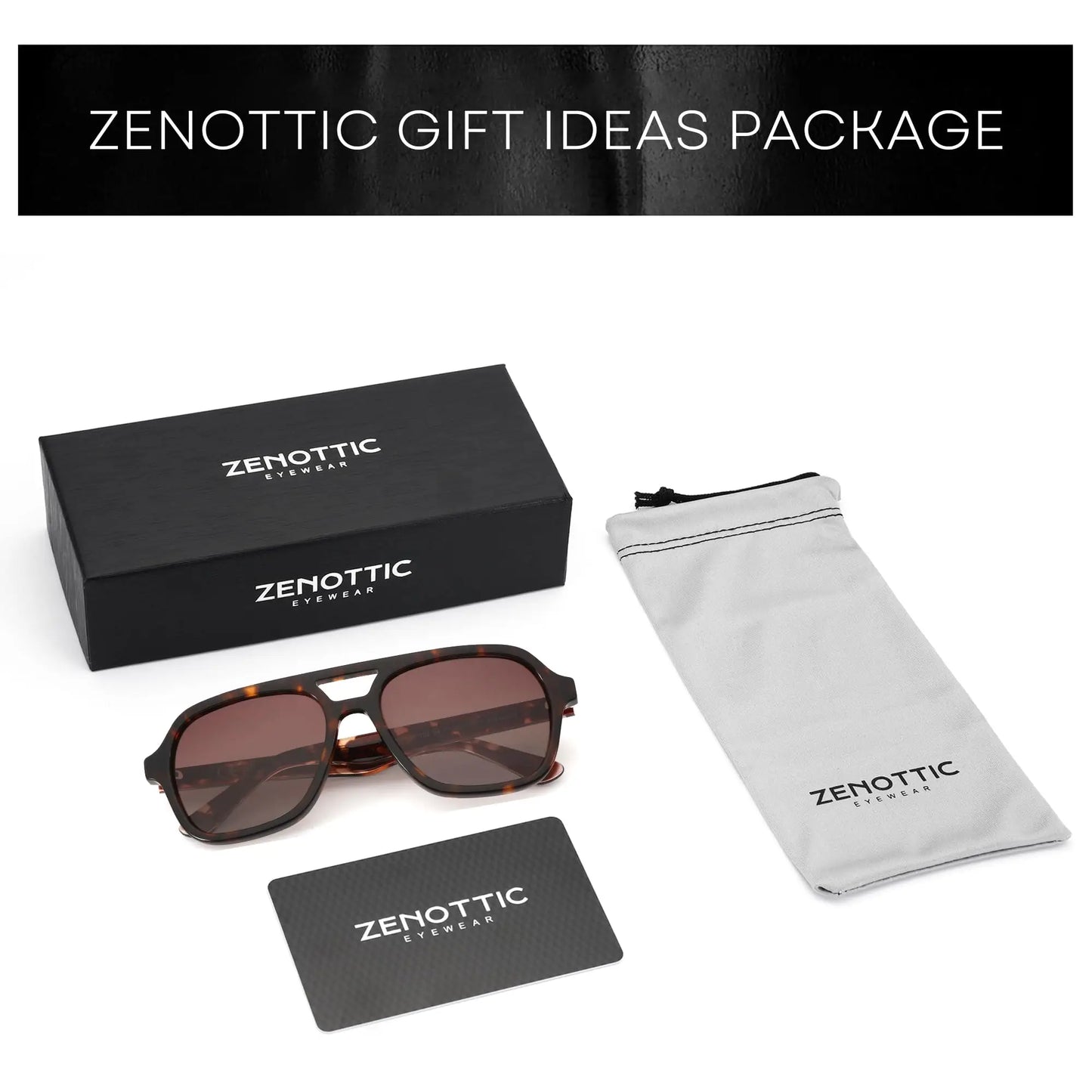 ZENOTTIC Retro Aviator Sunglasses for Men Polarized: Pilot Shades for Daily Life - UV400 Protection Square Sun Glasses