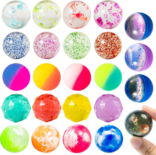 Joyfy Bouncy Balls Set 24 Count For Kids Party Favors