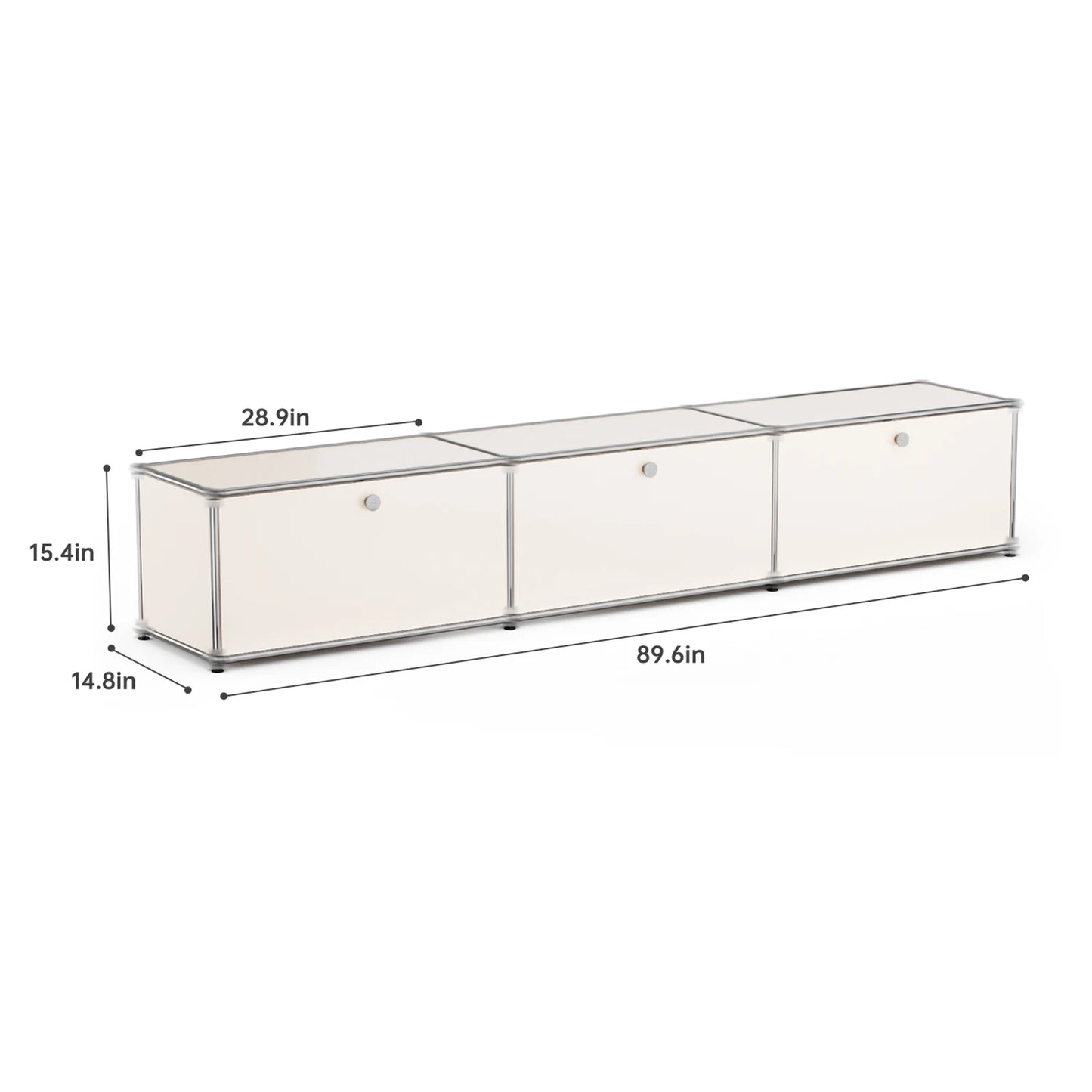 Storage Cabinet Stainless Steel Modern TV Stand Organizer