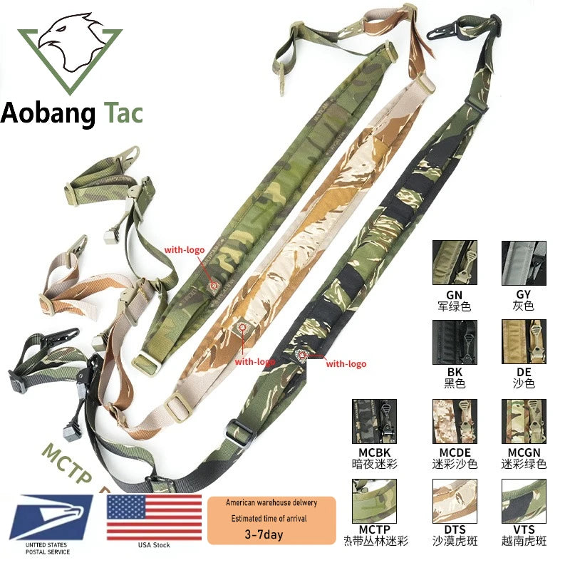Tactical Rifle Sling Modular Strap Removable Two Point Or One Point Padded
