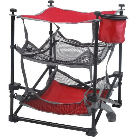 3 Shelf Camping Table Red 14"L x 14"W x 18"H