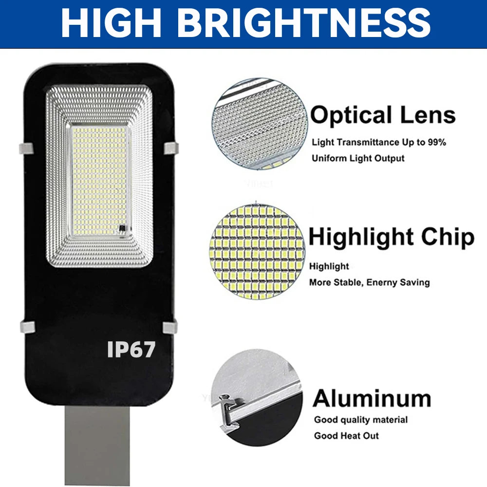 8000mah High Power Solar Street Lights Outdoor Commercial Parking Lot Light Dusk to Dawn Solar Security Flood Lights Solar Lamp