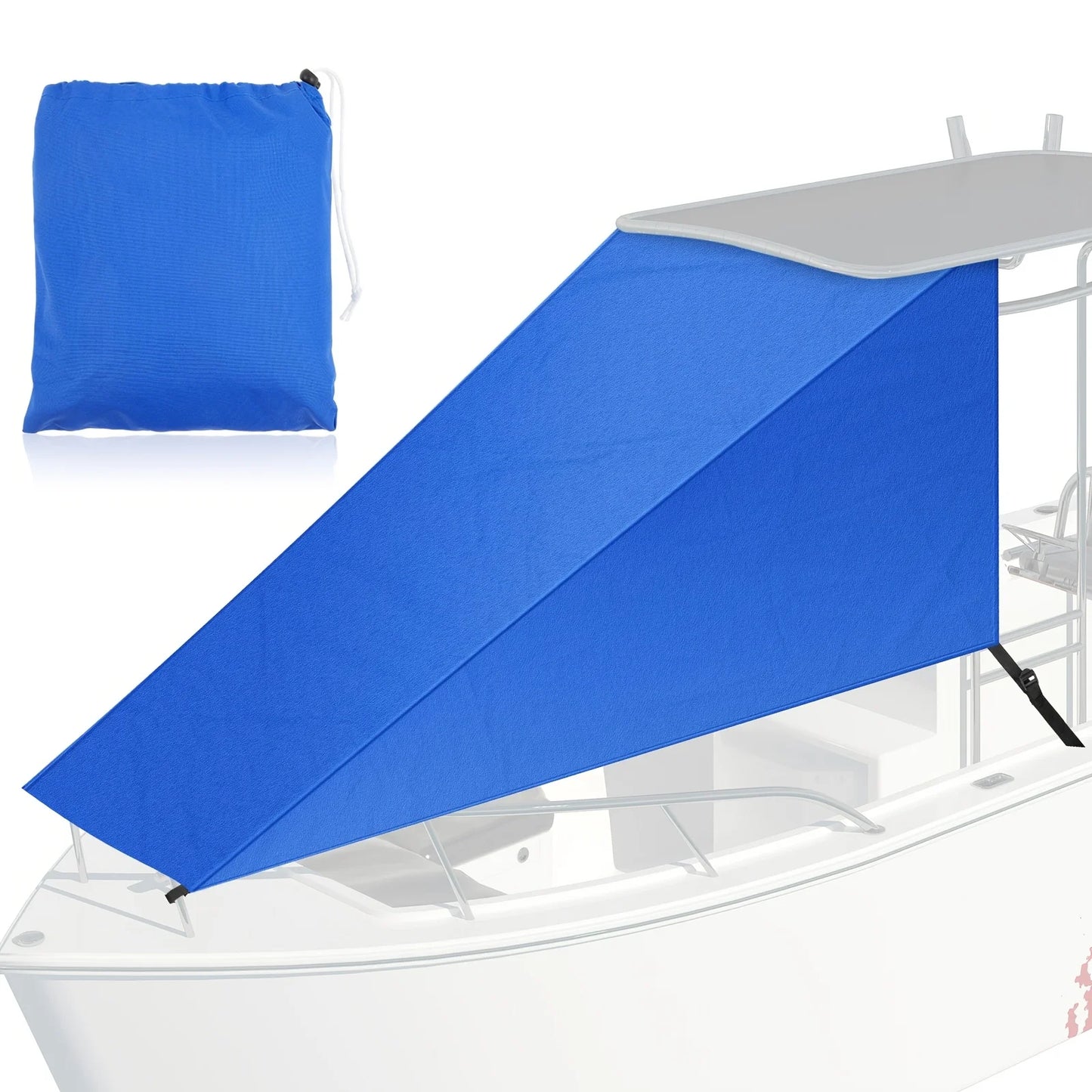 Length 9' X Width 10' T Top Bow Shade for Boat UV Protection 600d Oxford Cloth Boat Canopy Waterproof Navy  Tent Sun Shade Extension for Hot Cloudless Day