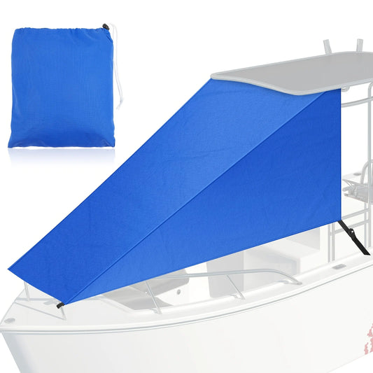 Length 9' X Width 10' T Top Bow Shade for Boat UV Protection 600d Oxford Cloth Boat Canopy Waterproof Navy  Tent Sun Shade Extension for Hot Cloudless Day