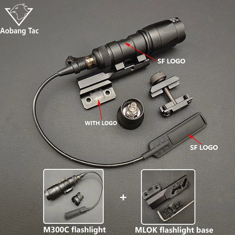 Tactical M300 M60 LED Flashlight for Airsoft with MLOK Mount