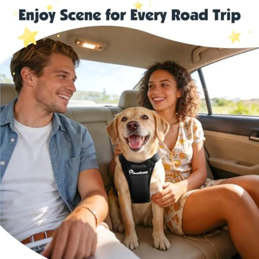 Adjustable Dog Car Harness With Breathable Nylon Seatbelt For Pets