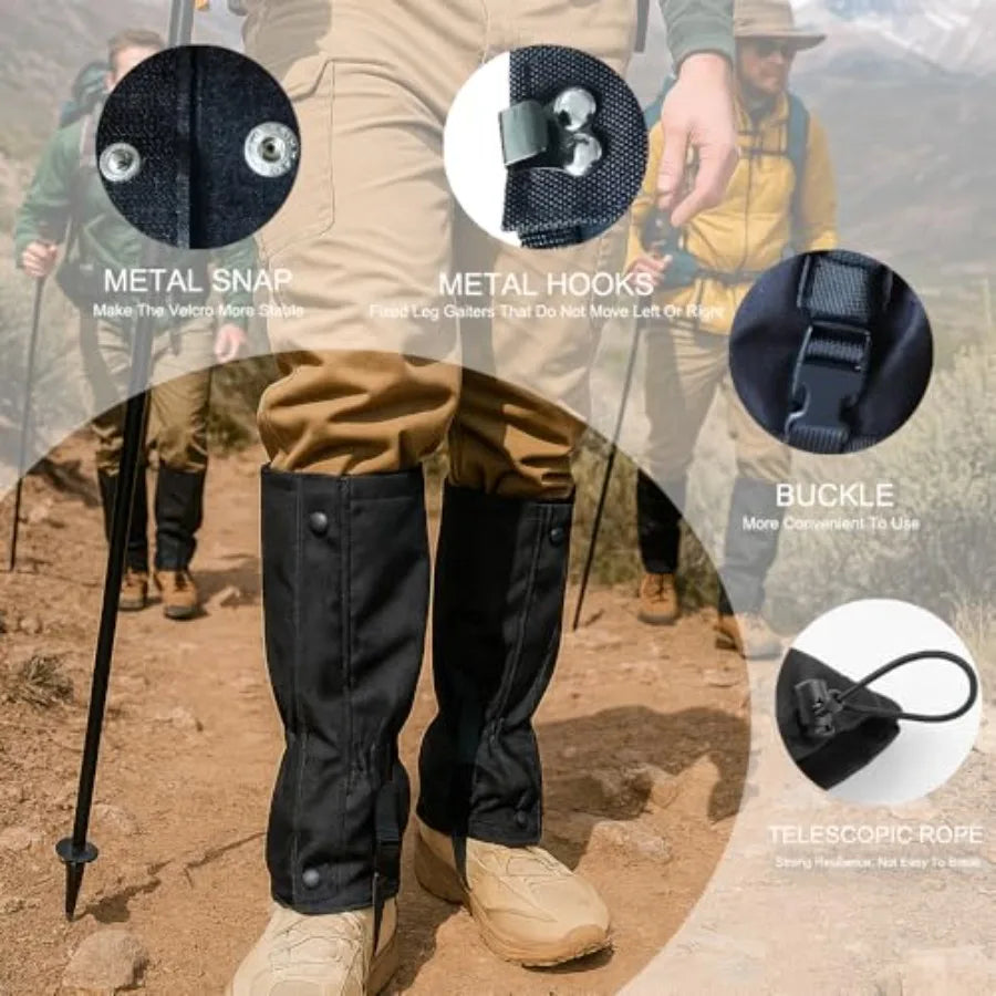 Hiking Gaiters for Men Women, Waterproof and Breathable Leg Gators for boots for Hunting, Snow, and Outdoor Trekking