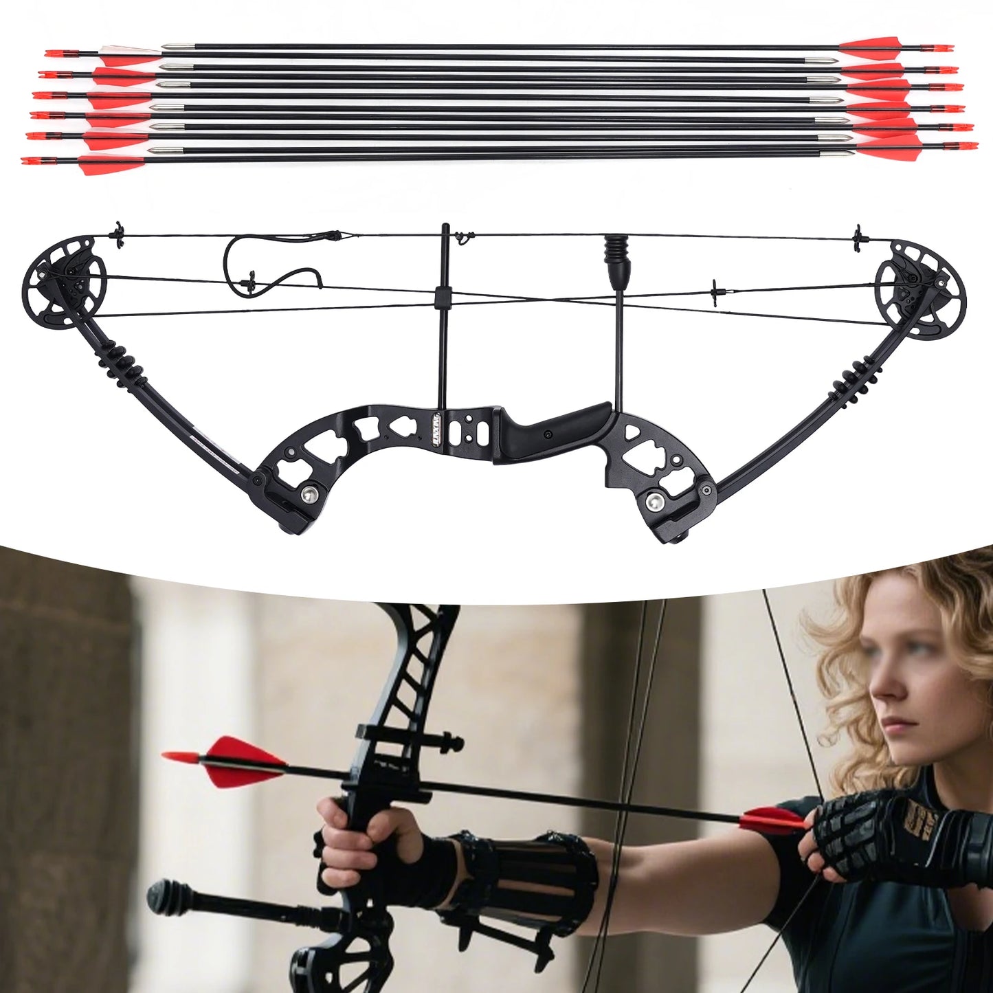 Right Hand Compound Archery Bow and Arrow Set for Hunting
