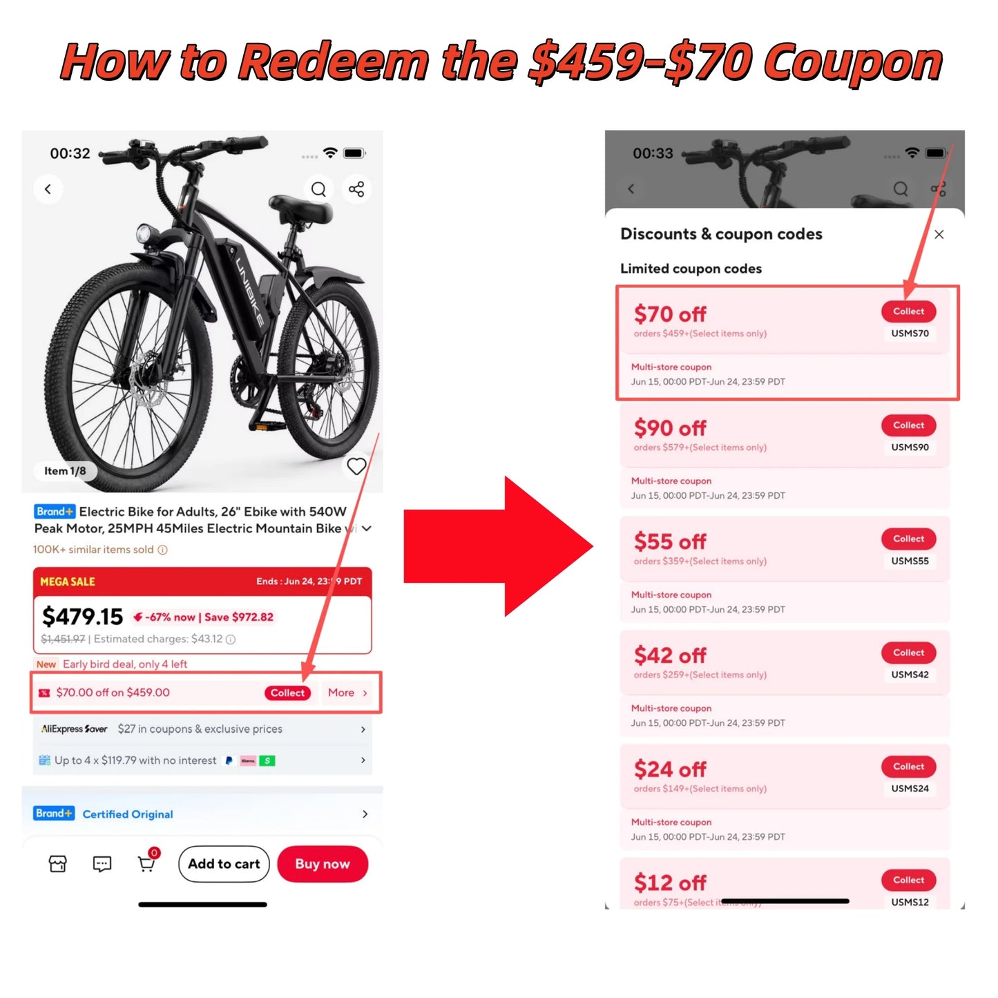 Electric Bike for Adults, 26" Ebike with 540W Peak Motor, 25MPH 45Miles Electric Mountain Bike with 36V Removable Battery, 7-Speed, Front Suspension, LCD Display, UL 2849 Certified
