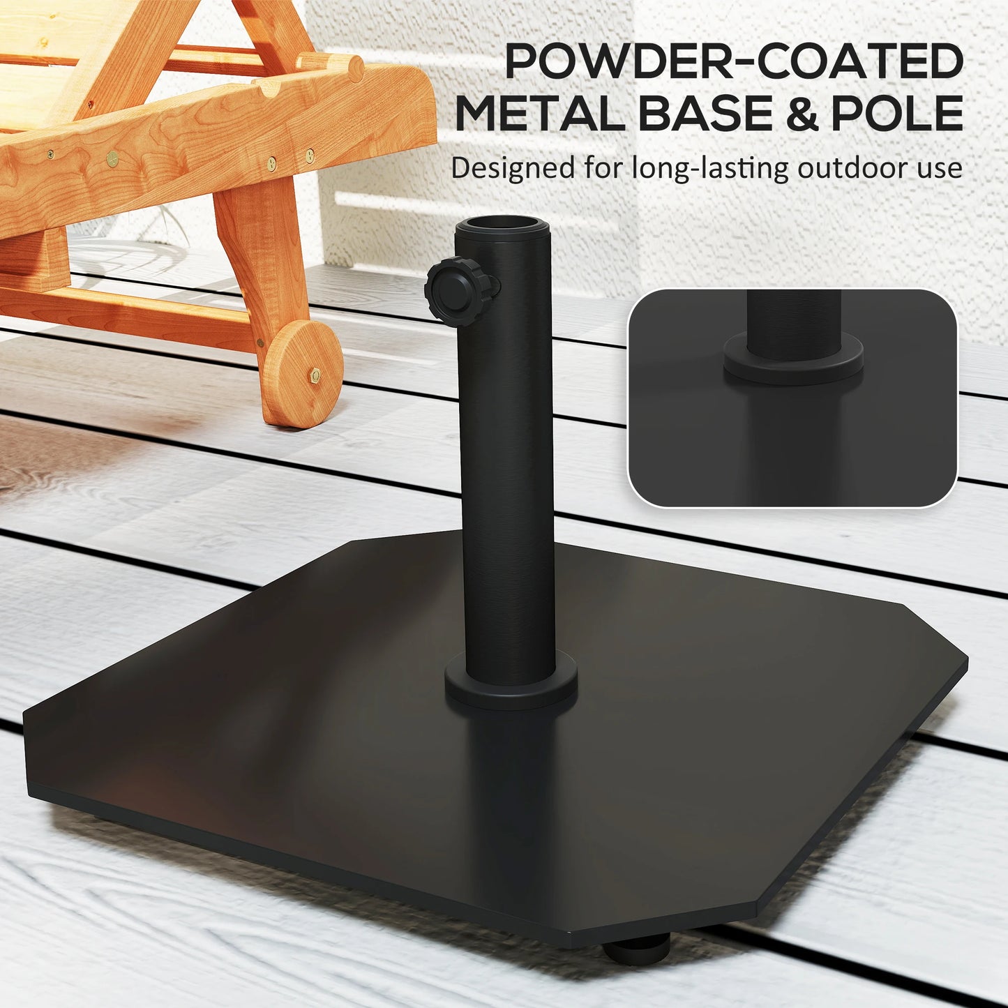 Square Umbrella Base, 41 Lbs Metal Patio Umbrella Holder, Black
