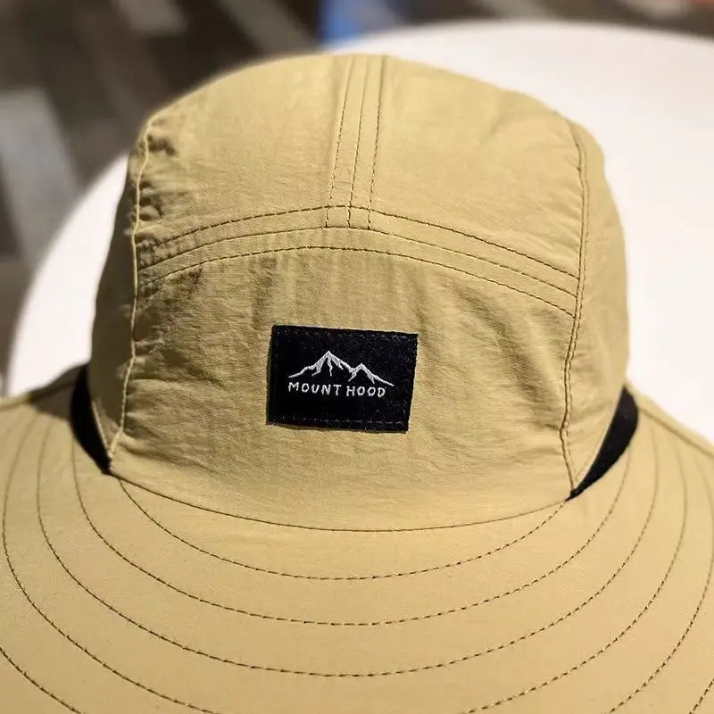 Unisex Summer Wide Brim Waterproof Quick-drying Panama Caps Outdoor Visor Bucket Hats Mesh Breathable Sun Hat with Neck Flap