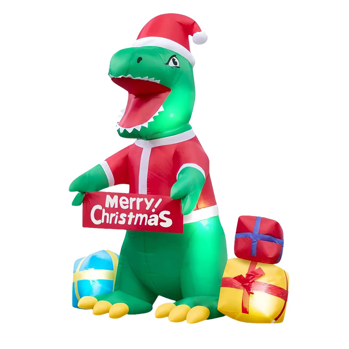 HiMiss Christmas Dinosaur Inflatable Yard Decoration with Led Lights