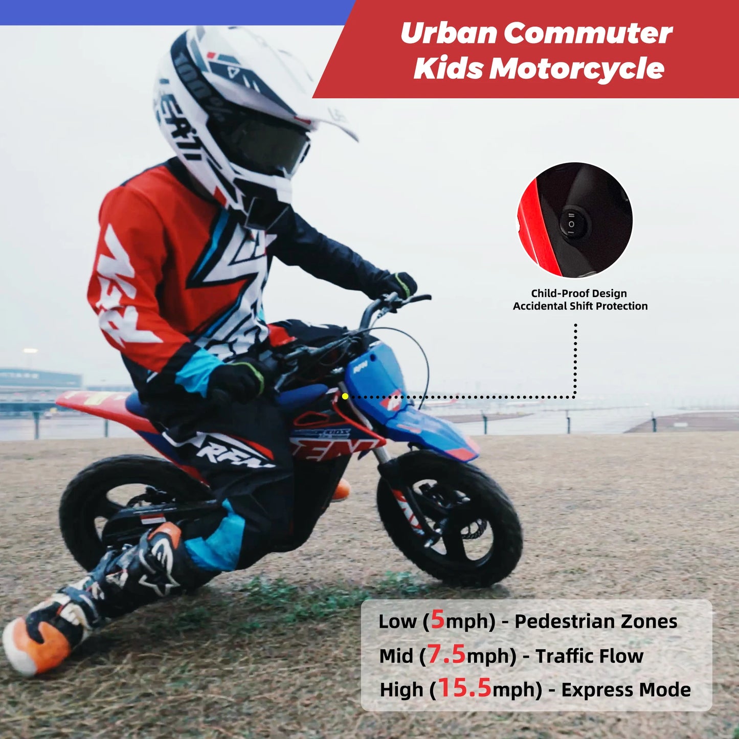 RFN Warrior Kids Electric Dirt Bike | Kids Electric Off-Road Motorcycle | Speed Ride | Multi-Speed, Outdoor Ride for Age 3-8