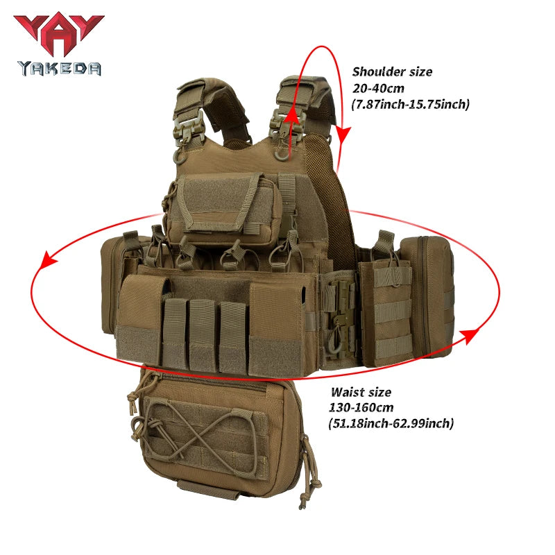 YAKEDA Quick Release Tactical Vest With MOLLE Gear
