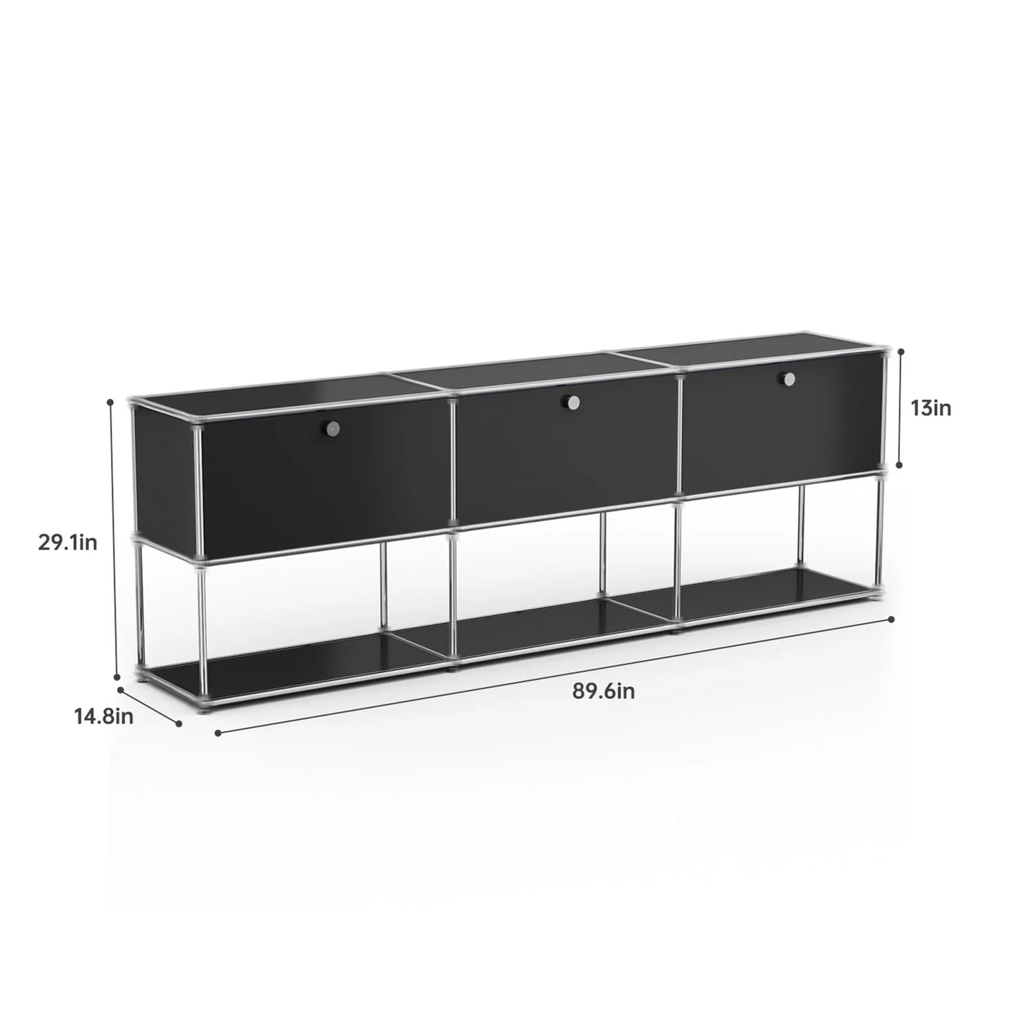Storage Cabinet Stainless Steel Modern TV Stand Organizer