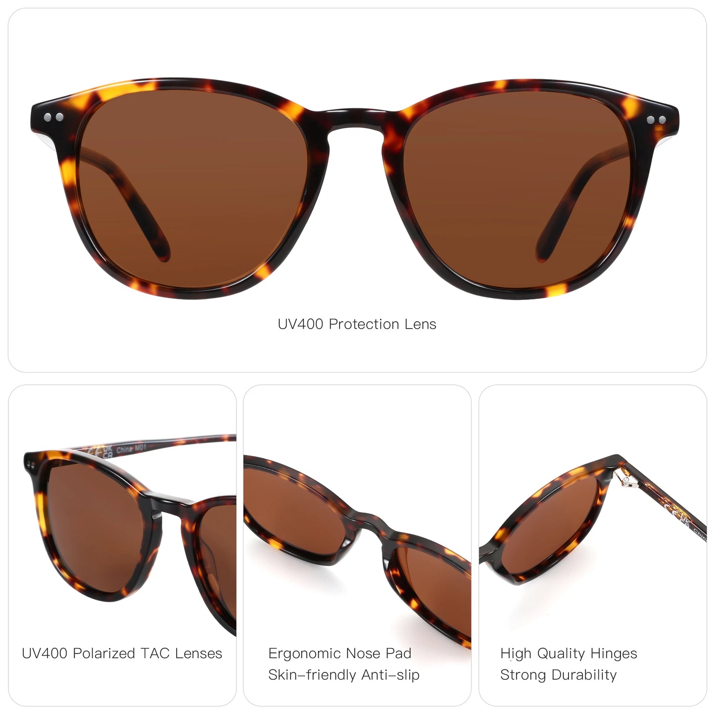 ZENOTTIC Round Polarized Sunglasses Women Men: UV400 Protection Classic Vintage Circle Shades Fishing Golf Fashion