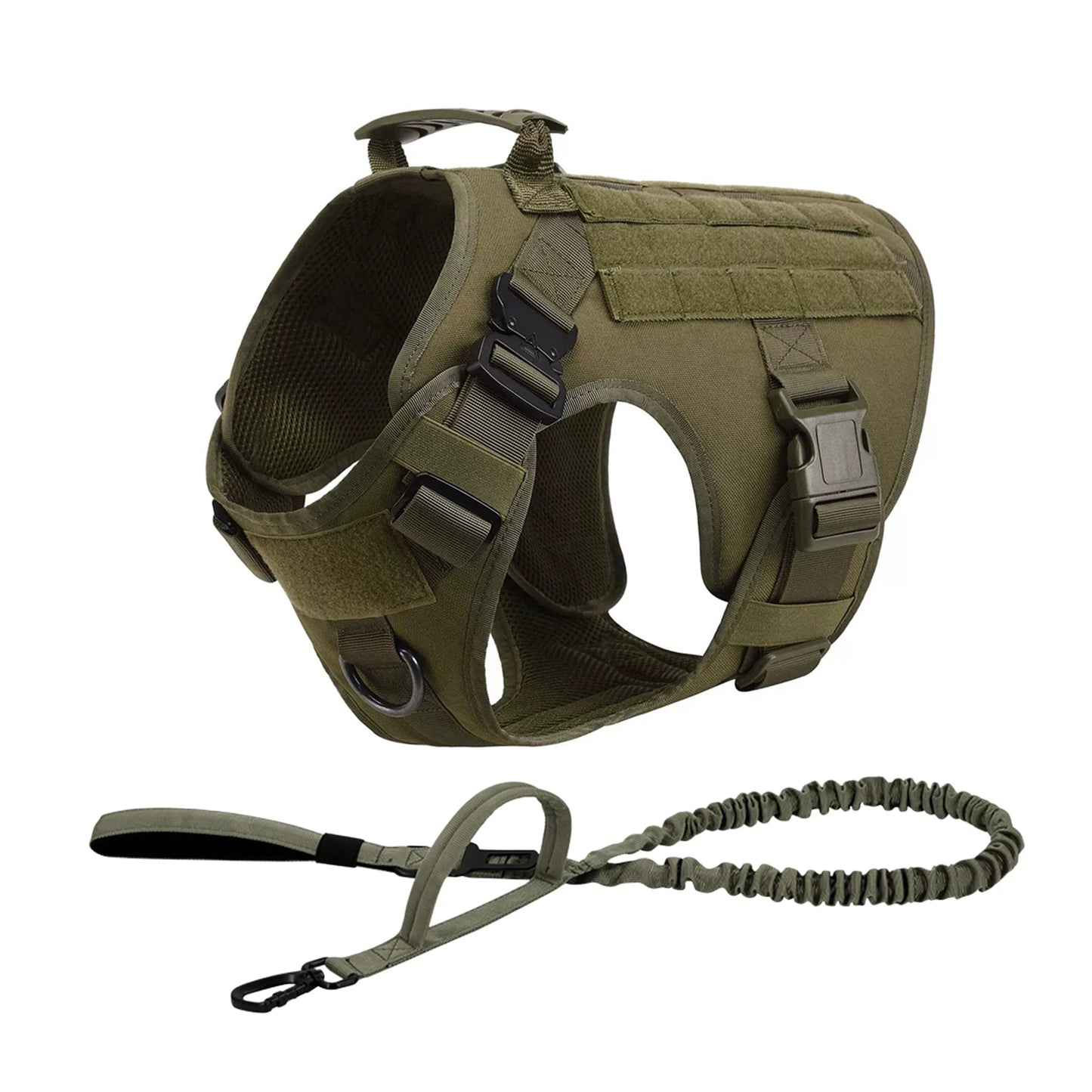 Pettravel Tactical Dog Harness With Padded Molle Pouch
