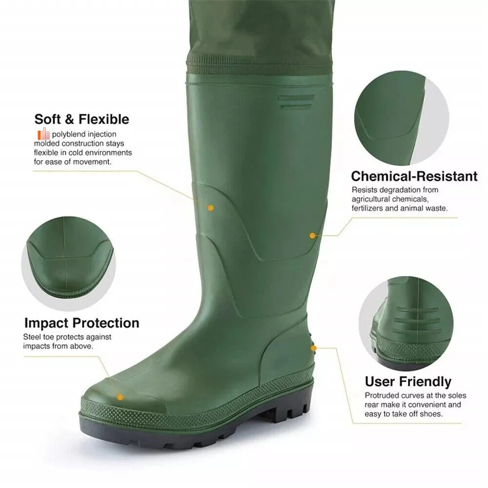 Night Cat Waterproof Chest Wader With Boots Unisex Breathable