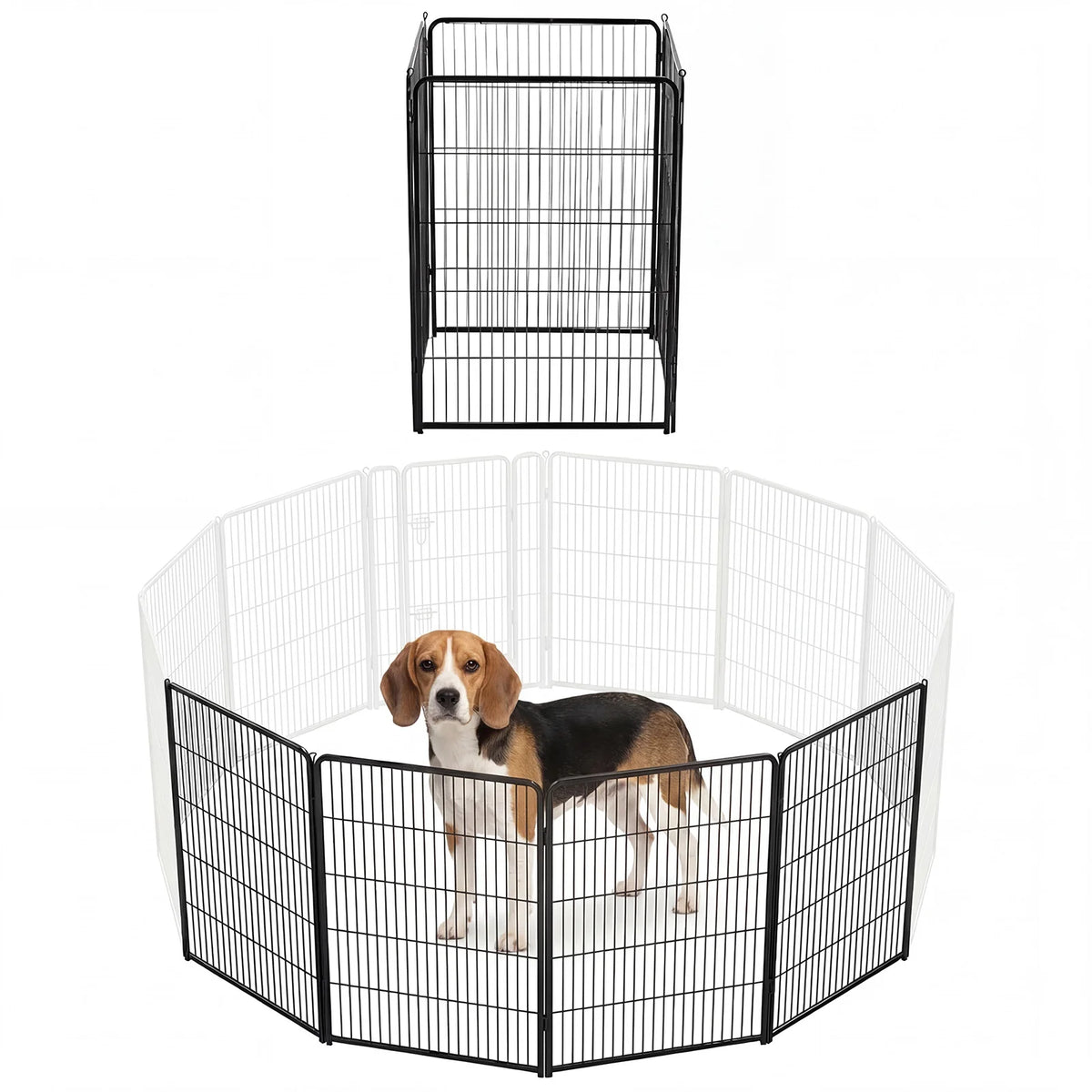 JHK Foldable Metal Dog Playpen With Secure Portable Exercise Pen