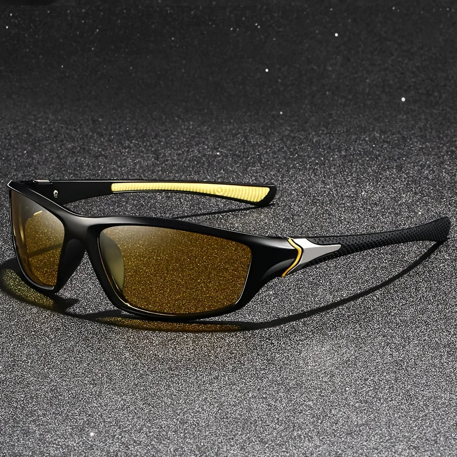 Luxury Brand Designer Glasses, Fashionable Unisex Classic Shades, Night Vision Driving Day And Night Lenses Eyewear, Men Women, Yellow