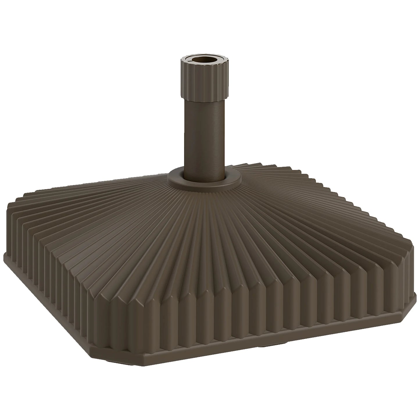 Square Patio Umbrella Base Holder, Sand/Water Filled Umbrella Stand Base, Brown