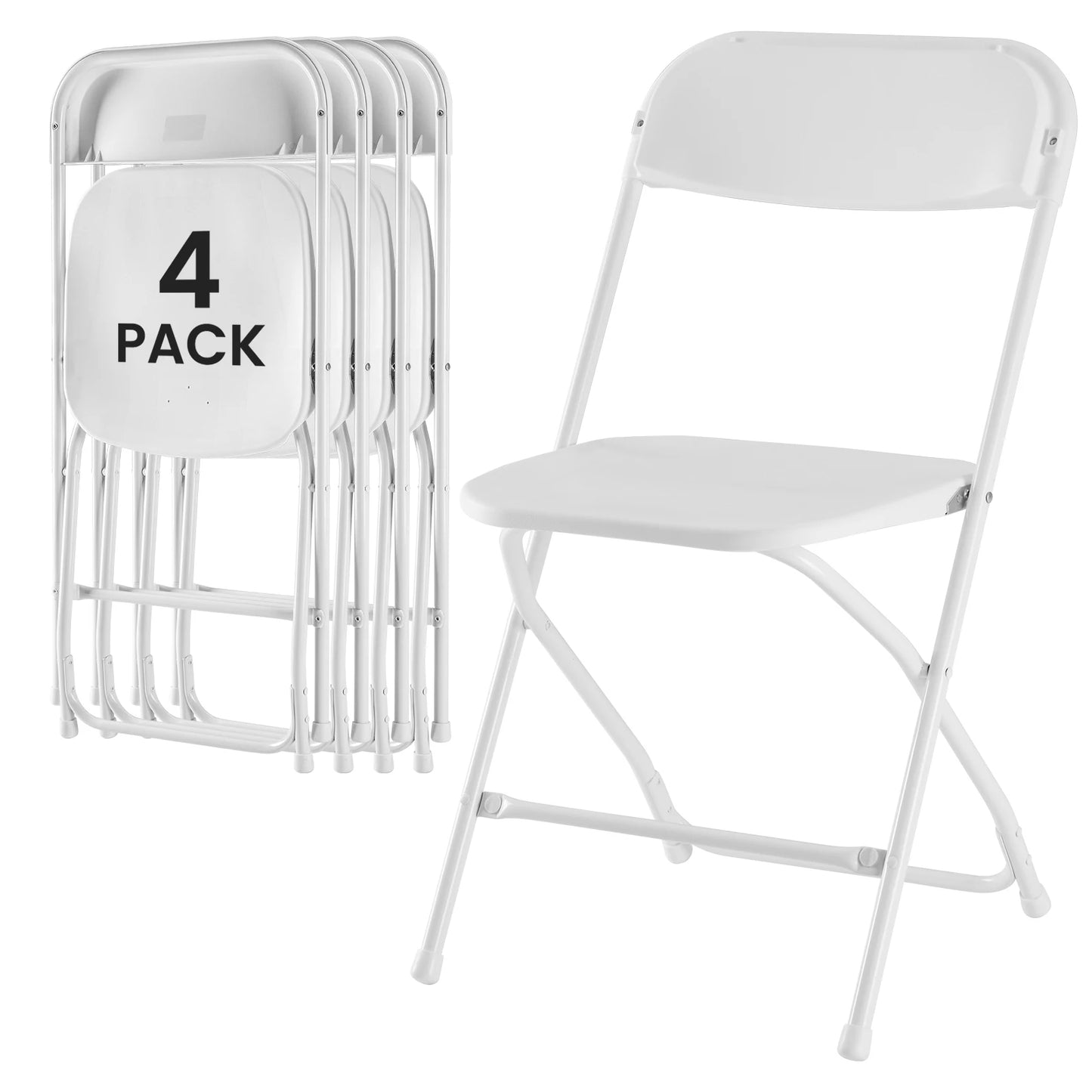 MCQ Foldable Office Chair 4/6 Pack Ergonomic Metal Frame Soft Cushion Lumbar Support Heavy Capacity 330LB For Home Office﻿