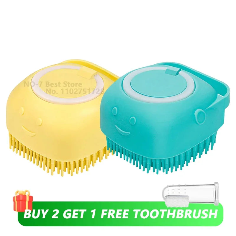 Silicone Pet Shampoo Dispenser Brush For Dogs And Cats