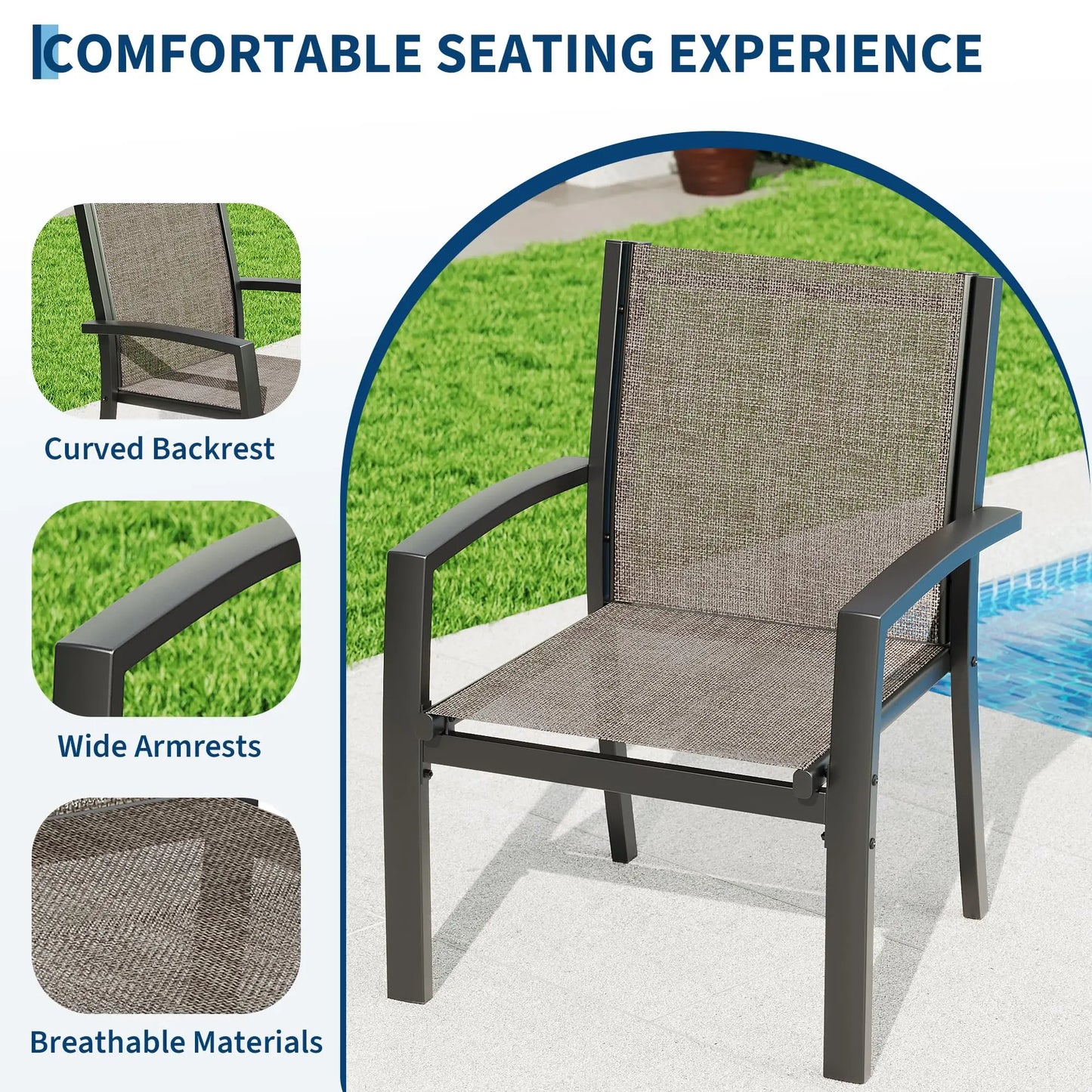 HobbyLane 4 Piece Metal Patio Furniture Set With Table